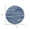 Homeroots 8' Blue And Navy Blue Round Abstract Washable Indoor Outdoor Area Rug 613081 - alternate 2