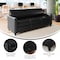 Flash Furniture Black Leather Soft Reception Sofa w/Left and Right Side Charging Banks, 2 Outlets, 2USB, 1 USB-C BT-827U-3-BK-GG - alternate 4