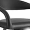 Homeroots 30" Black Faux Leather and Iron Low Back Bar Height Swivel Bar Chair 569183 - alternate 6