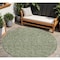 Homeroots 8' Sage Gray And Ivory Round Polka Dot Washable Indoor Outdoor Area Rug 599078 - alternate 1
