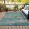 Homeroots 8' X 10' Aqua And Beige Abstract Washable Indoor Outdoor Area Rug 630822 - alternate 4