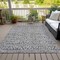 Homeroots 3' X 5' Charcoal Gray And Ivory Geometric Washable Indoor Outdoor Area Rug 583480 - alternate 4