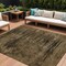 Homeroots 9' X 12' Brown And Charcoal Floral Washable Indoor Outdoor Area Rug 631009 - alternate 1