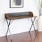 Homeroots 47" Brown and Black Wood and Metal X-Shape Computer Desk 568036 - alternate 1