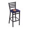Holland Bar Stool Co 30" Blk Wrinkle Syracuse Stationary Bar Stool, Ladder Back L00430Syrcse - alternate 1