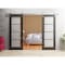 Sartodoors Sturdy Double Barn Door with Clear Glass, Lucia 2466 Matte Black and Aluminum Strips, 13FT Rail Ha LUCIA2466DB-S-BLK-36 x 96 - alternate 4