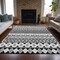 Homeroots 5' X 8' Black Gray And Ivory Quatrefoil Washable Indoor Outdoor Area Rug 583199 - alternate 4