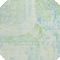 Homeroots 8' Mint Green And Blue Round Abstract Washable Indoor Outdoor Area Rug 609276 - alternate 3