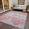 Homeroots 9' X 12' Blush Sky Blue And Brown Oriental Washable Indoor Outdoor Area Rug 597672 - alternate 3