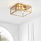 Jonathan Y Grayson 12 in. 2-Light Bohemian Farmhouse Iron/Glass LED Flush Mount, Brass Gold/Clear JYL9501C - alternate 2