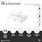 Kingston Brass 67" Cast Iron Oval Double Slipper Clawfoot Tub, 7" Faucet Drillings, White/Brushed Brass VCT7D6728NH7 - alternate 2