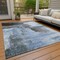 Homeroots 3' X 5' Blue Gray And Dark Brown Abstract Washable Indoor Outdoor Area Rug 602951 - alternate 2