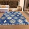 Homeroots 9' X 12' Navy Blue Ivory And Gray Southwestern Washable Indoor Outdoor Area Rug 615162 - alternate 3