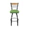 Holland Bar Stool Co Eleanor 30in Swivel Bar Stool with Pewter Finish, Medium Back and Graph Parrot Seat 880 - alternate 4