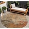 Homeroots 8' Khaki Brown And Copper Round Abstract Washable Indoor Outdoor Area Rug 606136 - alternate 1