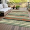 Homeroots 10' X 14' Sage Black And Red Striped Washable Indoor Outdoor Area Rug 598931 - alternate 3