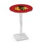 Holland Bar Stool Co 42" Chrome Chicago Blackhawks Pub Table, 36" dia. Top L217C4236ChiHwk-R - alternate 1