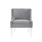 Homeroots 28" Light Gray And Clear Velvet Side Chair 533889 - alternate 2