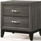 Homeroots 25" Gray Two Drawers Nightstand 318744 - alternate 2