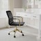 Martha Stewart Taytum Upholstered Office Chair in Black/Polished Brass CH-142370-BK-GLD-MS - alternate 6