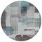 Homeroots 8' Teal Blue Gray And Charcoal Round Abstract Washable Indoor Outdoor Area Rug 604386 - alternate 3