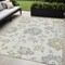 Homeroots 5' X 8' Ivory Gray And Gold Floral Washable Indoor Outdoor Area Rug 589477 - alternate 1
