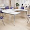 Flash Furniture Commercial Adjustable Height Horseshoe Activity Table-Standard Legs in White XU-A6066-HRSE-WHT-T-A-GG - alternate 4