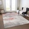 Homeroots 9' X 12' Coral And Gray Abstract Washable Indoor Outdoor Area Rug 617720 - alternate 2