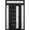 Vdomdoors Front Exterior Prehung FiberGlass Door Frosted Glass / Manux 8088 Matte Black / 2 Sidelight and Tra MANUX8088EXD-BLK-W16+36+16 x H80+14-LH - alternate 1
