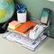 Acrimet Facility 2 Tier Letter Tray Side Load Letter Size A4 Desktop File Organizer Plastic Crystal 253.3 - alternate 3