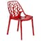 Leisuremod Cornelia Modern Stackable Dining Chair with Cut-Out Tree Design, Transparent Red C18TR - alternate 1