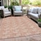 Homeroots 9' X 12' Salmon And Ivory Geometric Washable Indoor Outdoor Area Rug 595035 - alternate 3