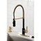 Kingston Brass Single-Handle Deck-Mount Pre-Rinse Kitchen Faucet, Matte Black/Brushed Brass LS877CTLMBBB - alternate 2