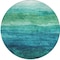 Homeroots 8' Teal Blue And Green Round Abstract Washable Indoor Outdoor Area Rug 618162 - alternate 4