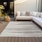 Homeroots 3' X 5' Ivory Brown And Gray Striped Washable Indoor Outdoor Area Rug 597253 - alternate 3