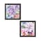 Homeroots Set Of Two Clematis Black Framed Print Wall Art, 2PK 408168 - alternate 1