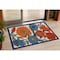 Homeroots 3' X 4' Ivory Orange and Blue Floral Indoor Outdoor Area Rug 527640 - alternate 1