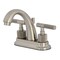 Kingston Brass Knurled Double-Handle 4" Centerset Bathroom Faucet with Brass Pop-Up, Brushed Nickel KS8618KNL - alternate 1