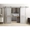 Sartodoors Sturdy Dbl Barn Door 56 x 84in W/, Light Grey Oak W/ Frosted Glass, 13FT Rail Hangers Heavy Set VEREGIO7288DB-OAK-5684 - alternate 1