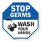 Signmission Stop Germs Wash Your Hands, 10 Inch X 10 Inch, Aluminum Metal Signs OC-A-10-342 - alternate 1