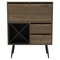 Homeroots 46in Dark Brown and Black Wood Console Bar Cabinet With Single Door And Two Drawers 477712 - alternate 1