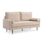 Homeroots 69" Beige Velvet Sofa And Toss Pillows With Dark Brown Legs 543709 - alternate 4