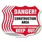 Signmission Construction Area Shield Sign Danger! Un, 6 inch X 6 inch, Vinyl Decal, 5PK SHI-D-5PACK-6-373 - alternate 1