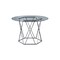 Homeroots 48" Clear And Silver Glass And Metal Trestle Base Round Top Dining Table 602327 - alternate 1