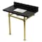Kingston Brass 36-Inch Black Granite Console Sink with Stainless Steel Legs, 8-Inch, 3-Hole KVPK36KSQ7 - alternate 1