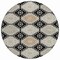 Homeroots 8' Black And Silver Round Floral Washable Indoor Outdoor Area Rug 610741 - alternate 5