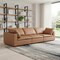 Homeroots 122" Chestnut Top Grain Leather Reclining Solid Wood Sofa 720407 - alternate 5