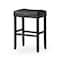 Homeroots Set of Two 31" Black Faux Leather and Solid Wood Backless Bar Height Bar Chairs 632421 - alternate 4