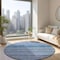 Homeroots 8' Sky Blue And Navy Blue Round Striped Washable Indoor Outdoor Area Rug 577807 - alternate 4
