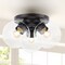 Jonathan Y Iris 11.5" 3-Light Farmhouse Rustic Iron/Glass LED Semi Flush Mount, Oil Rubbed Bronze/Clear JYL7568A - alternate 2